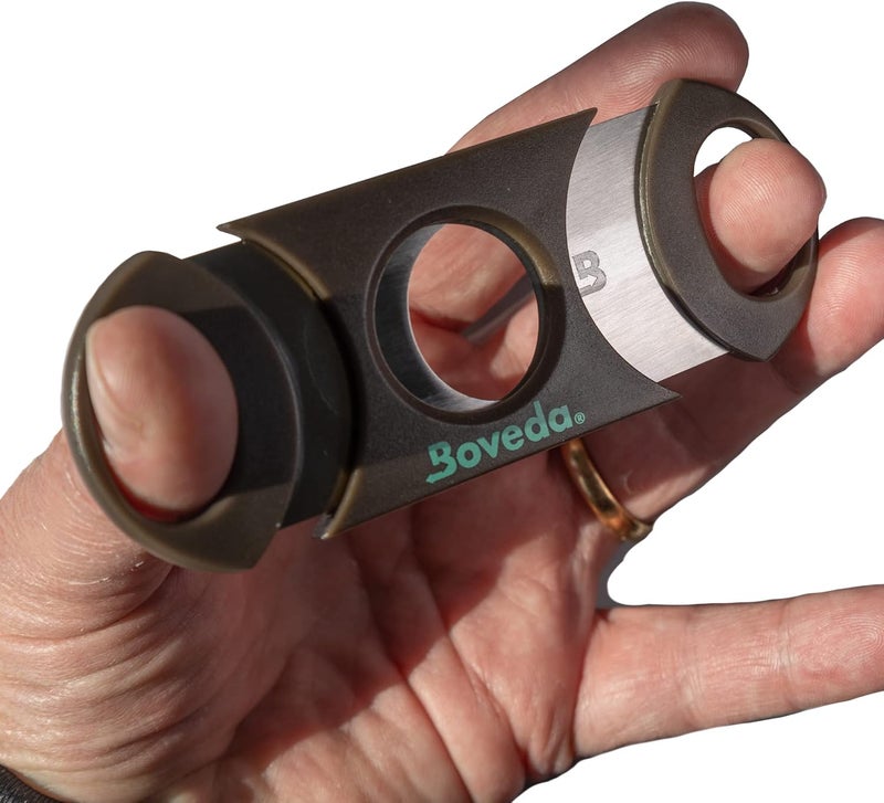 Boveda Cigar Cutter with Stainless Steel Double-Guillotine Blades and Large Finger Holes; Utility knife for Up to 64-Ring Gauge - Image 2